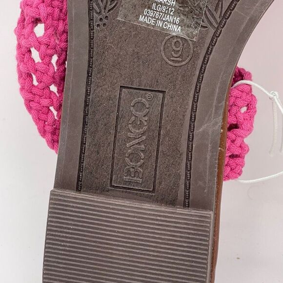 NWT BONGO Sandals Womens Size 9 Pink Crochet Strap Boho Macrame Thong Flip Flop - Picture 10 of 14
